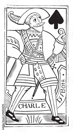 Jack of Spades, old French map Charles Dubois, the sixteenth cen