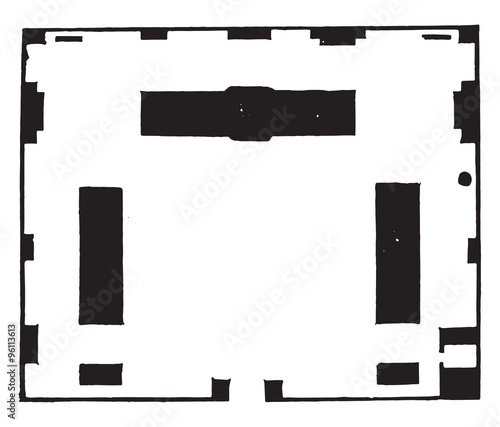 Map of the central pavilion of the infantry barracks of Blois, v