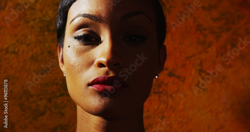 Close-up of attractive black model 