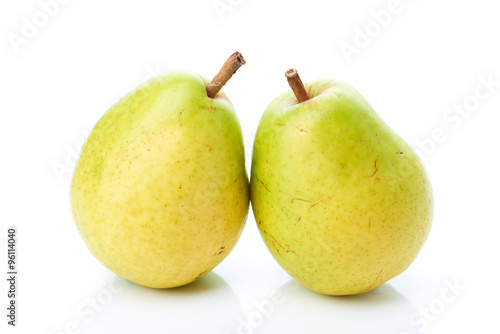 Two pears on white