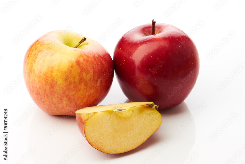 Two apples and slice