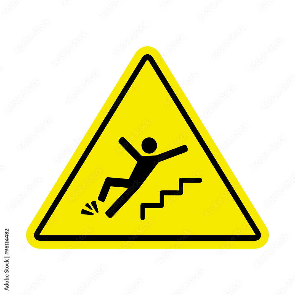 sign of danger of falling because of ice on the stairs sign of danger of falling because of ice on the stairs
