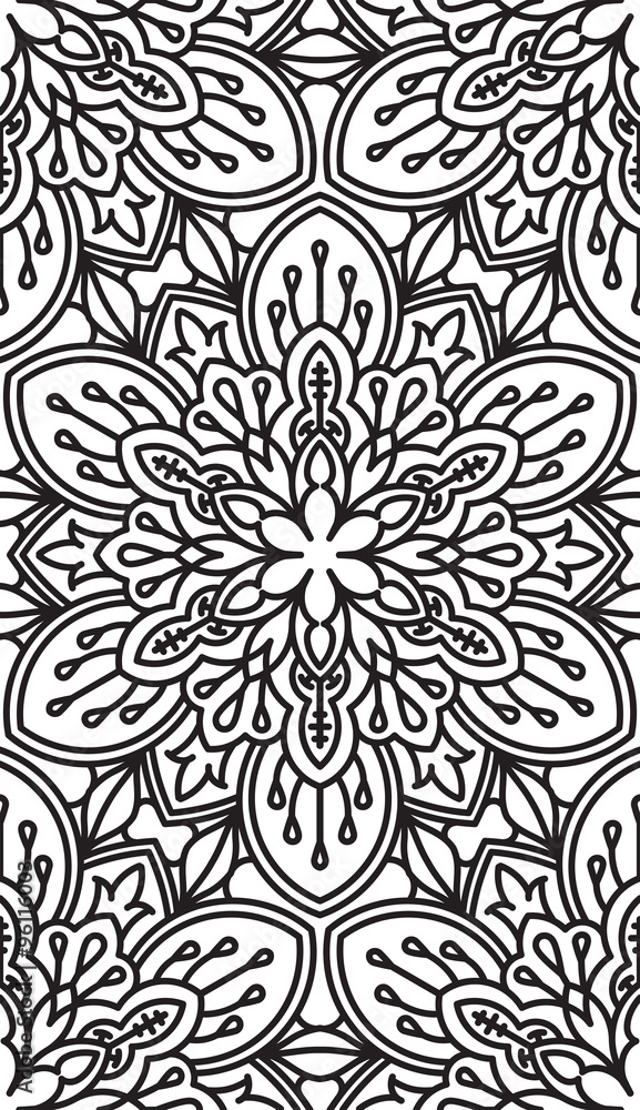Fototapeta premium Seamless Abstract Tribal Pattern. Hand Drawn Ethnic Texture. Vec