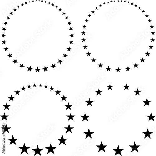 Set of four unusual vector round frames made from little differe
