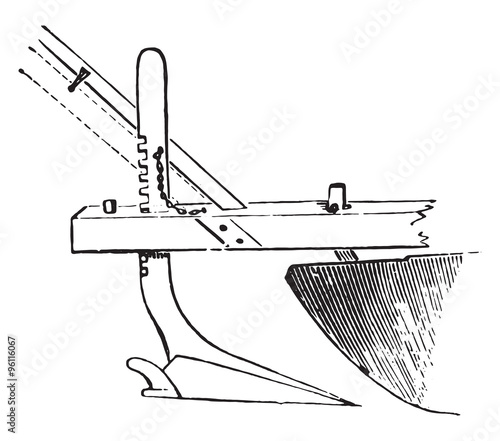 Appendix or plow under the chisel plow Grignon, vintage engravin
