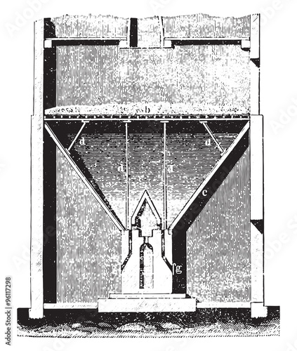 Touraille smoke, vintage engraving.