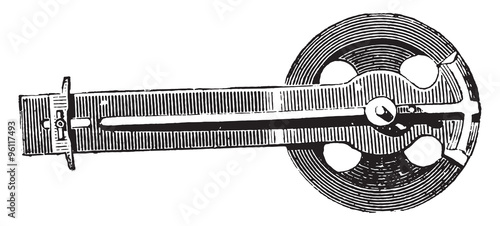 Map of the rule compass, vintage engraving.