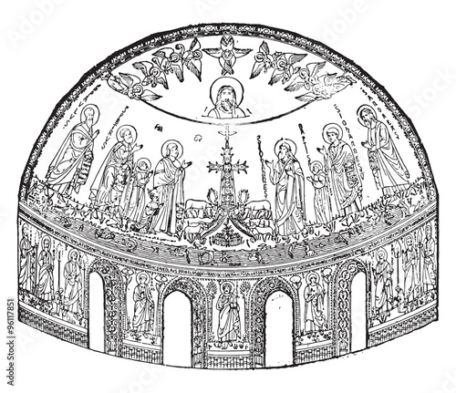 Slika na platnu Apse of the basilica of St. John Lateran in Rome, executed in mo
