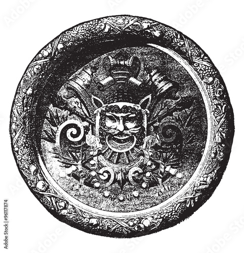 Medallion of the loggia of the Opera in Paris, executed in mosai