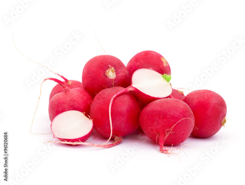 Small garden radish isolated on white background cutout photo