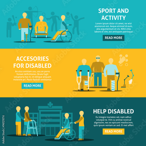  Flat Color Disabled Horizontal Banners