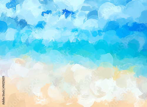 Blue sea brush strokes background.