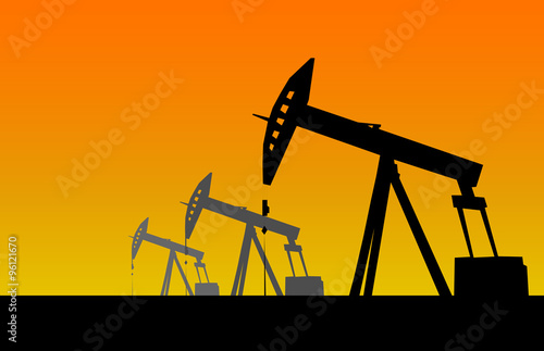 oil derrick vector bright illustration