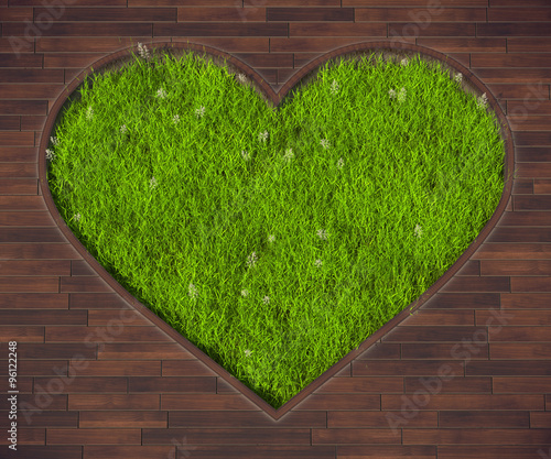 Shaped lawn heart photo