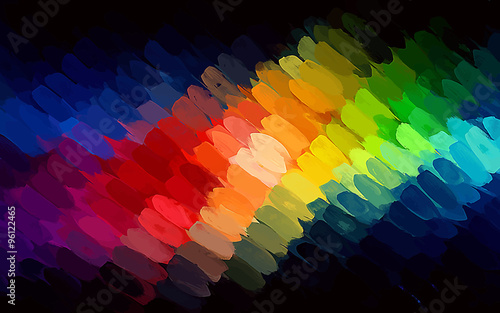 Diagonal rainbow brush strokes background. Vector version
