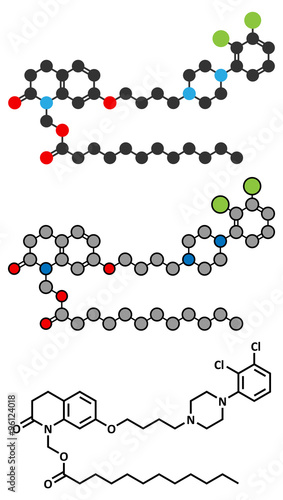 Aripiprazole lauroxil antipsychotic drug molecule  photo