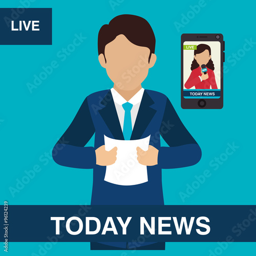 Mass media news graphic