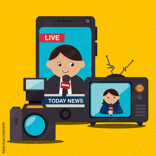Mass media news graphic
