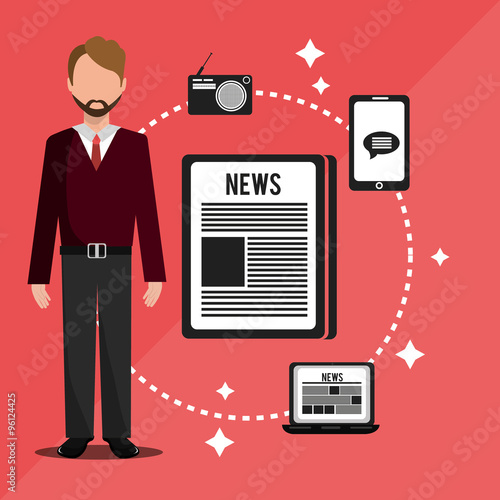 Mass media news graphic