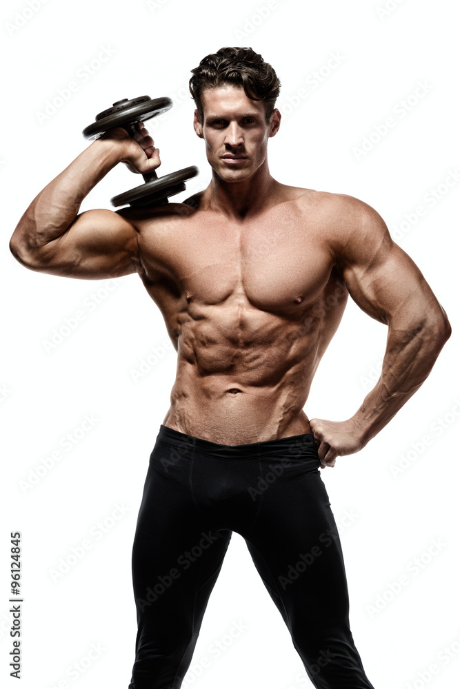 Strong man with perfect abs, shoulders,biceps, triceps and chest Strong man with perfect abs, shoulders,biceps, triceps and chest