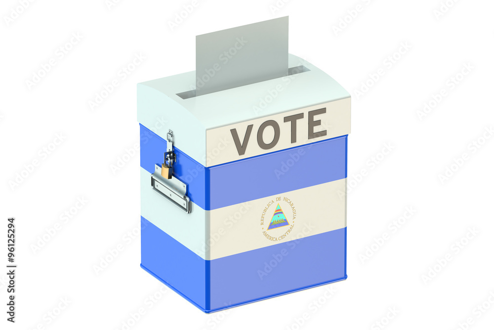 Nicaragua election ballot box for collecting votes Nicaragua election ballot box for collecting votes