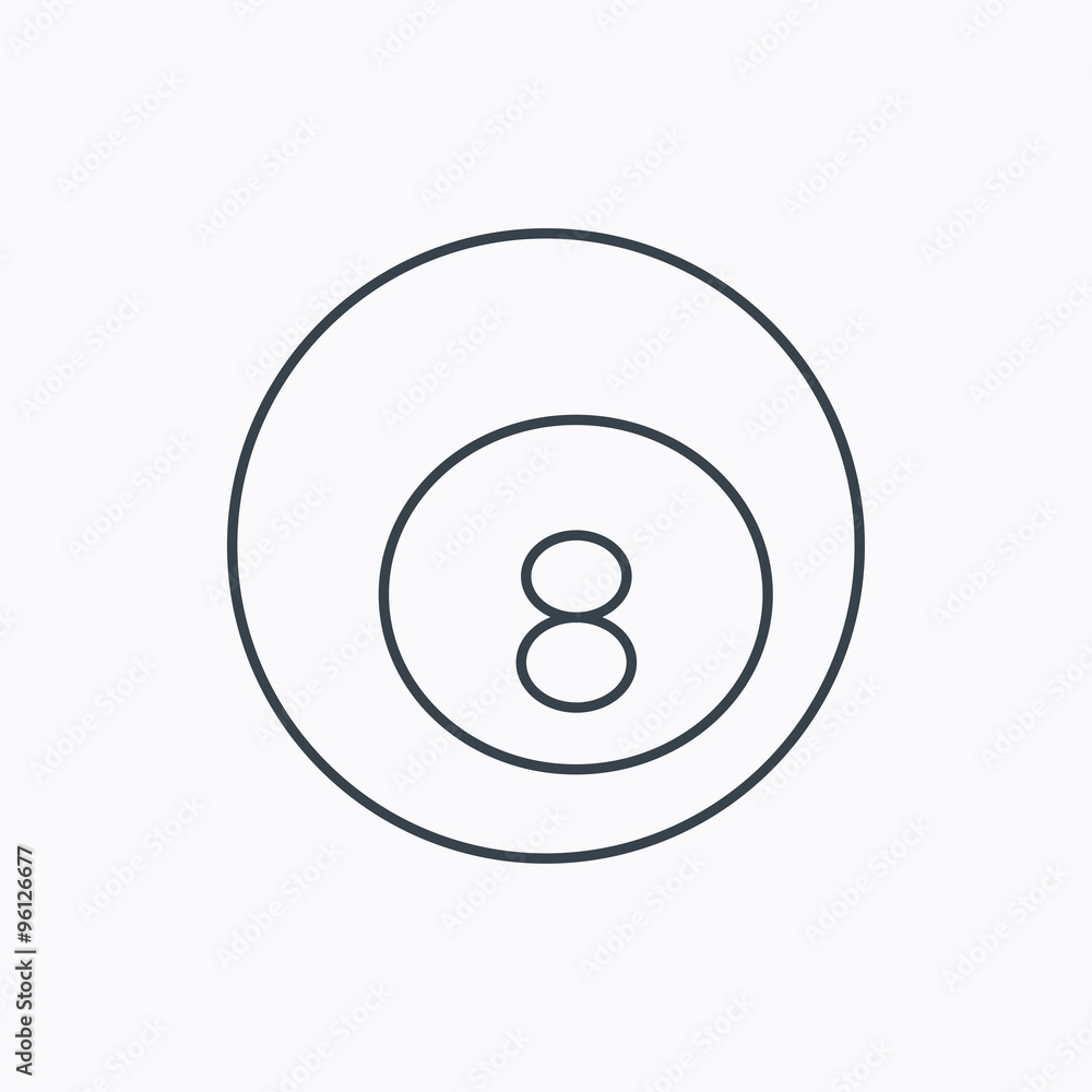 Billiard ball icon. Pool or snooker equipment. Billiard ball icon. Pool or snooker equipment.