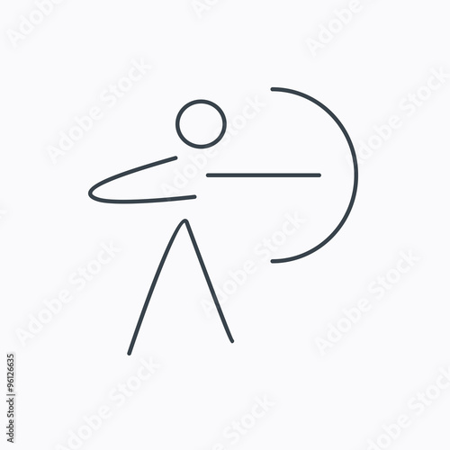 Archery sport icon. Archer with longbow sign.