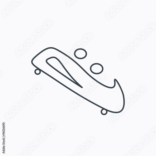 Bobsleigh icon. Two-seater bobsled sign.