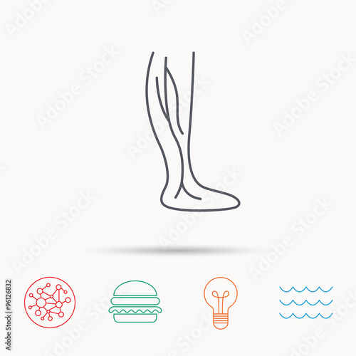 Phlebology icon. Leg veins sign.
