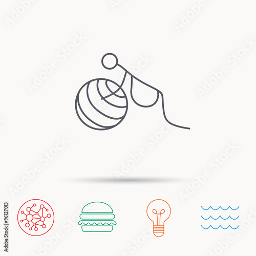 Gymnastic for pregnant icon. Pilates fitness.