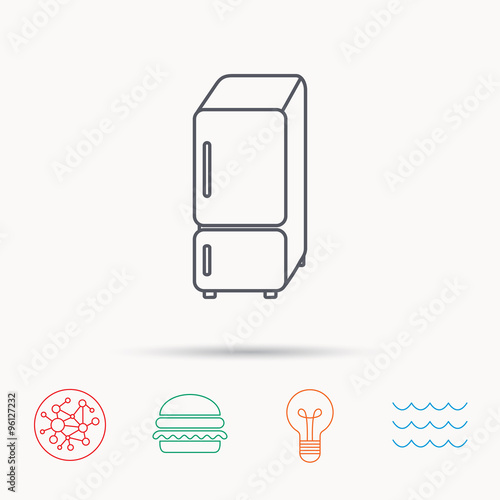 Refrigerator icon. Fridge sign.