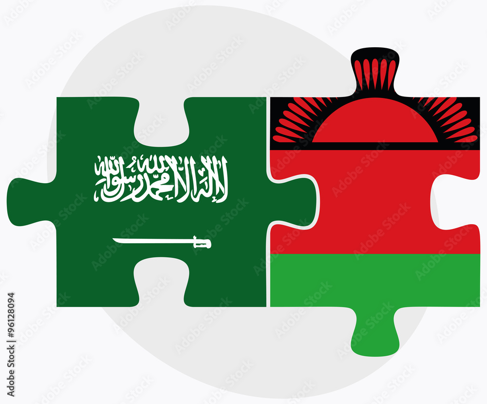 Saudi Arabia and Malawi Flags Saudi Arabia and Malawi Flags
