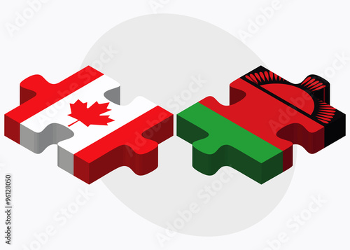 Canada and Malawi Flags
