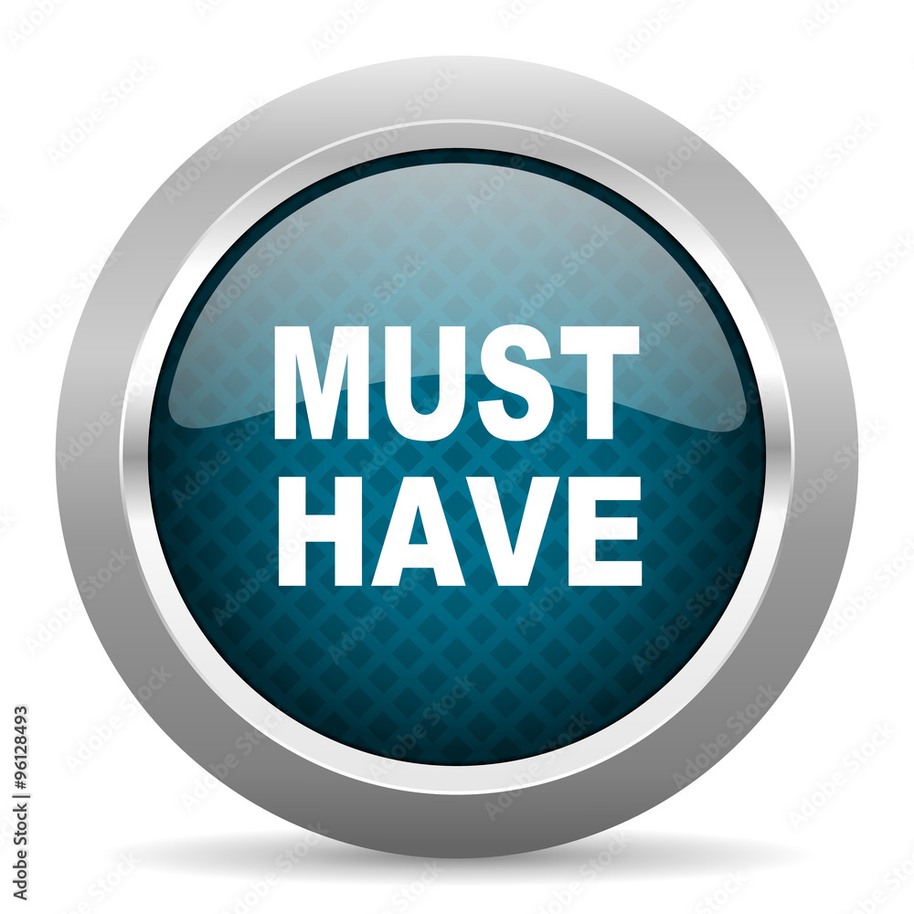 must have blue silver chrome border icon on white background must have blue silver chrome border icon on white background