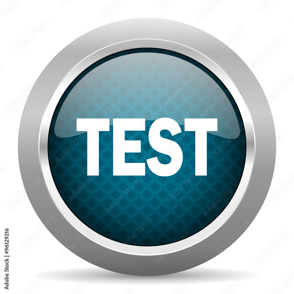 test blue silver chrome border icon on white background test blue silver chrome border icon on white background