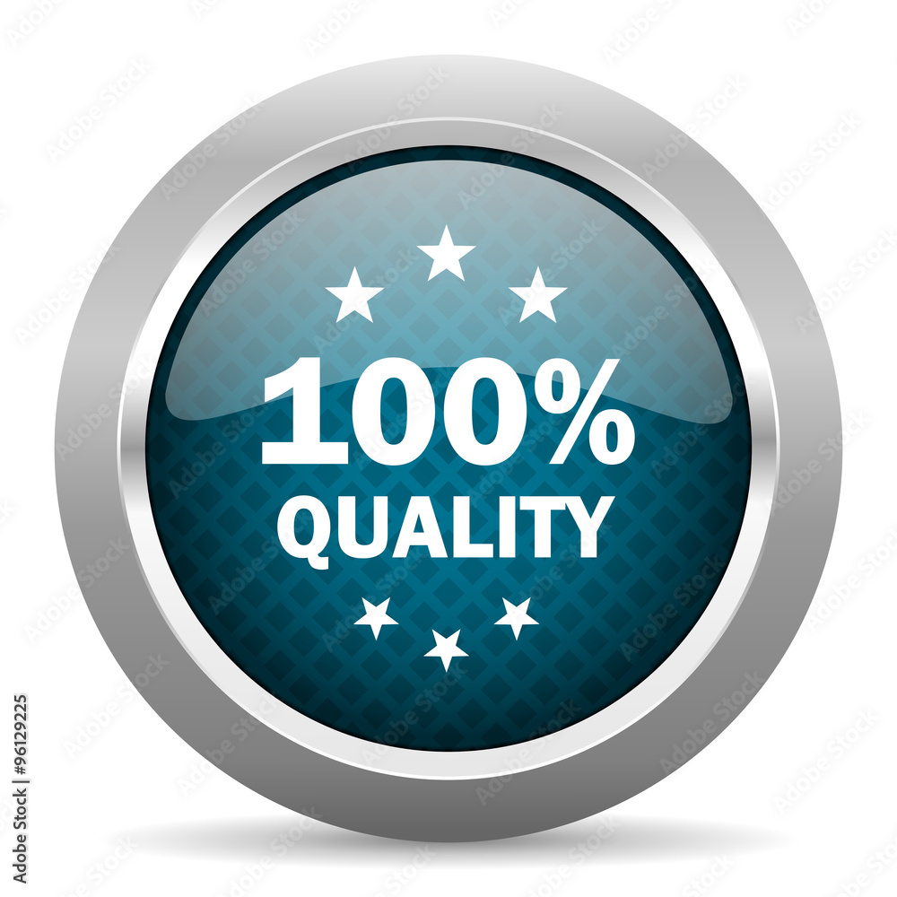 quality blue silver chrome border icon on white background quality blue silver chrome border icon on white background