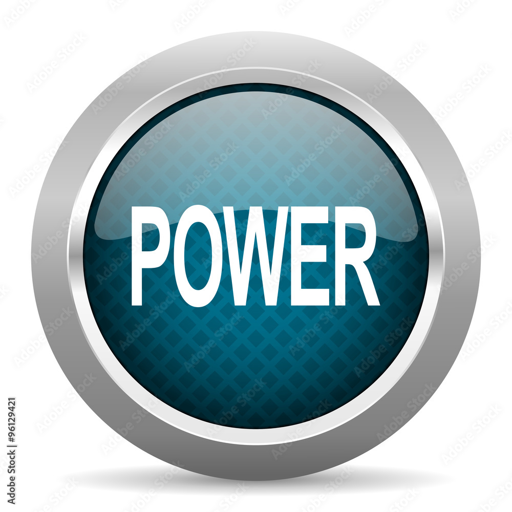 power blue silver chrome border icon on white background power blue silver chrome border icon on white background