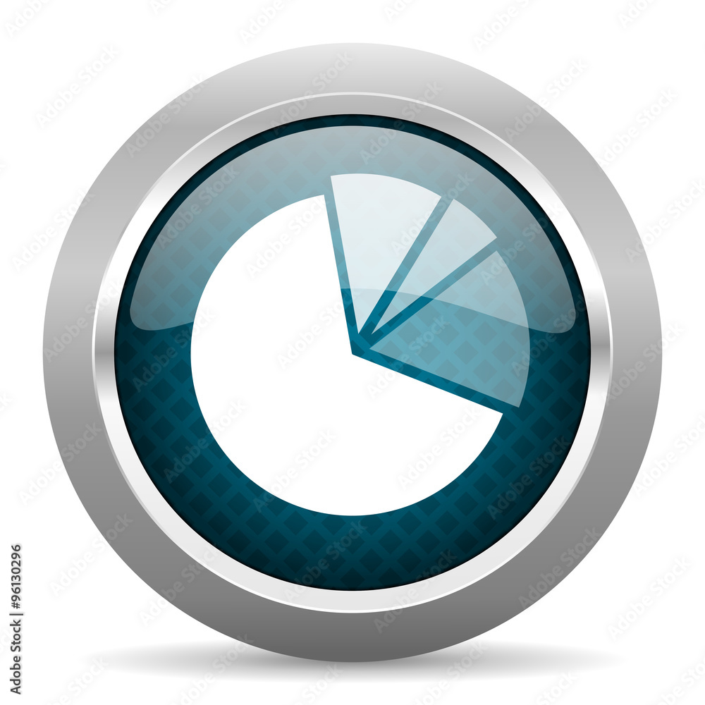 diagram blue silver chrome border icon on white background diagram blue silver chrome border icon on white background