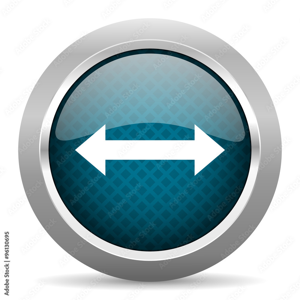 arrow blue silver chrome border icon on white background arrow blue silver chrome border icon on white background