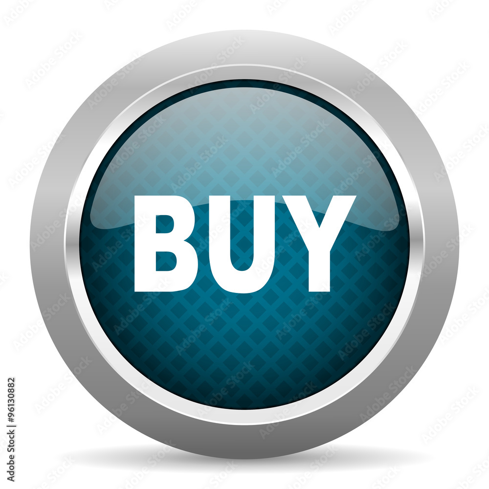 buy blue silver chrome border icon on white background buy blue silver chrome border icon on white background