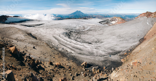 Ice fields at the peak of Quetrupillan Volcano - Chile photo