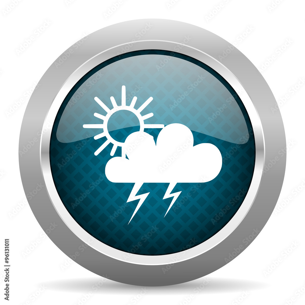 storm blue silver chrome border icon on white background storm blue silver chrome border icon on white background