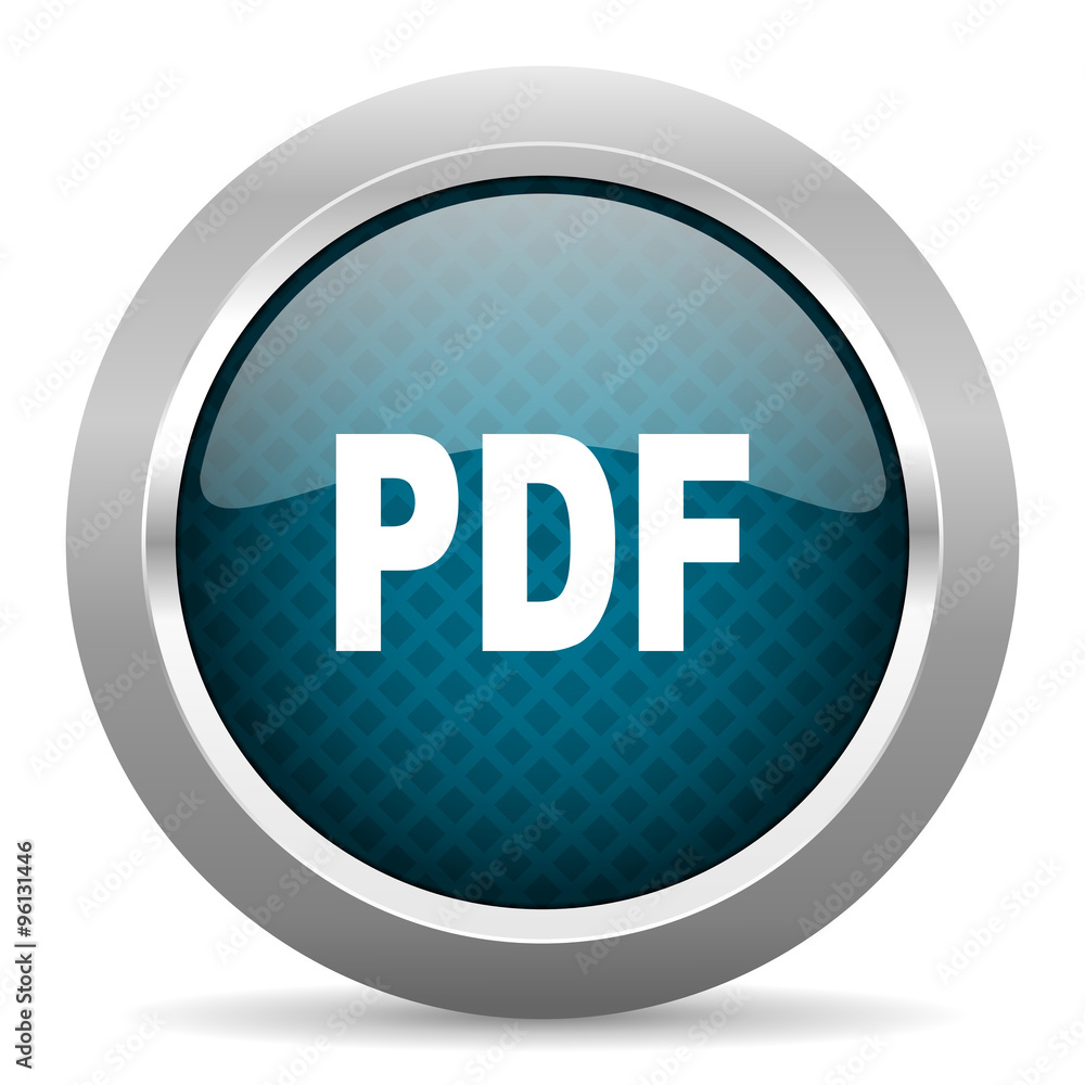 pdf blue silver chrome border icon on white background pdf blue silver chrome border icon on white background