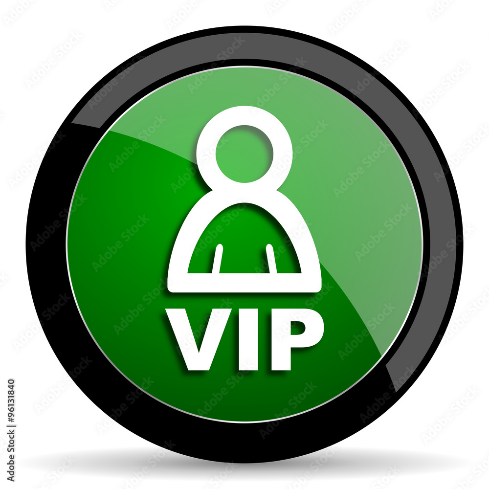 vip green web glossy icon with shadow on white background vip green web glossy icon with shadow on white background