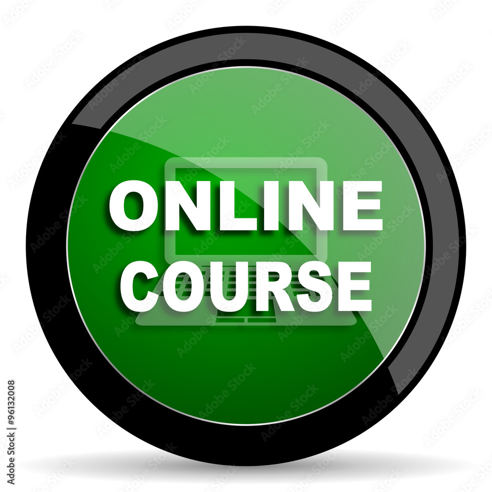 online course green web glossy icon with shadow on white background online course green web glossy icon with shadow on white background