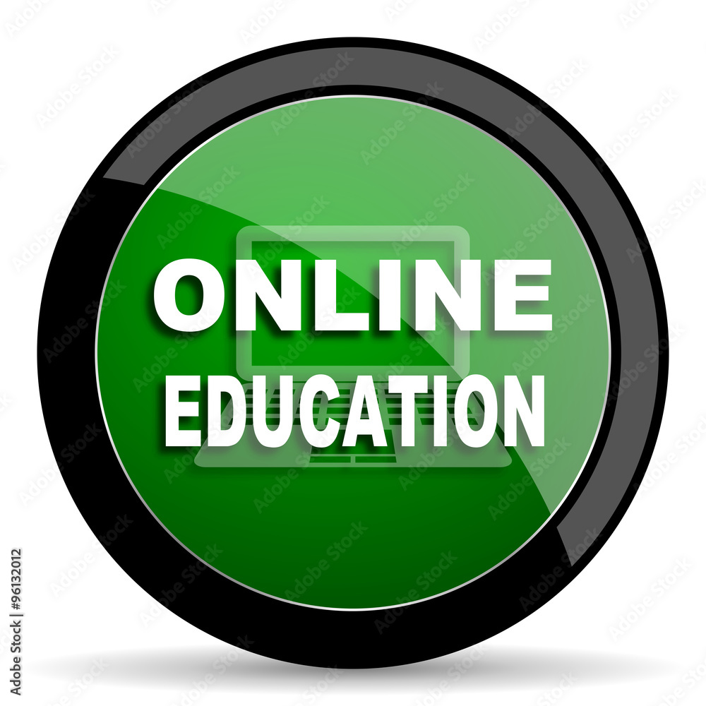 online education green web glossy icon with shadow on white background online education green web glossy icon with shadow on white background