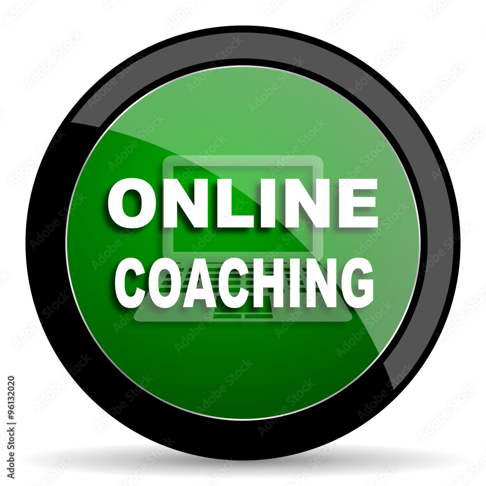 online coaching green web glossy icon with shadow on white background online coaching green web glossy icon with shadow on white background