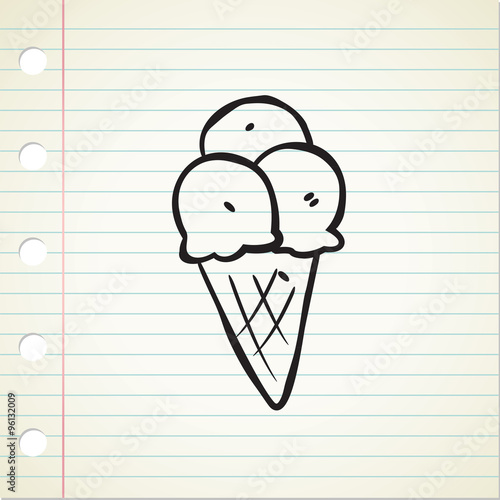 hand drawn ice cream cone