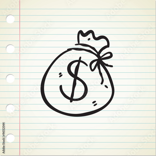 hand drawn sack of money