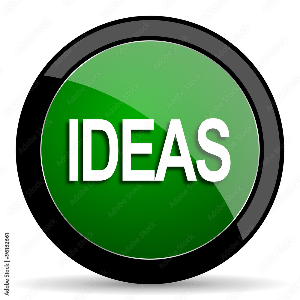 ideas green web glossy icon with shadow on white background ideas green web glossy icon with shadow on white background